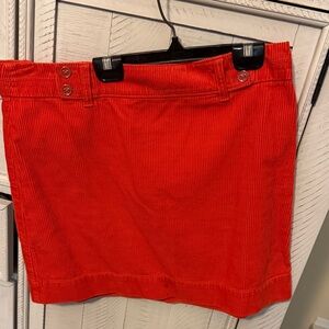 LOFT Red Corduroy Skirt